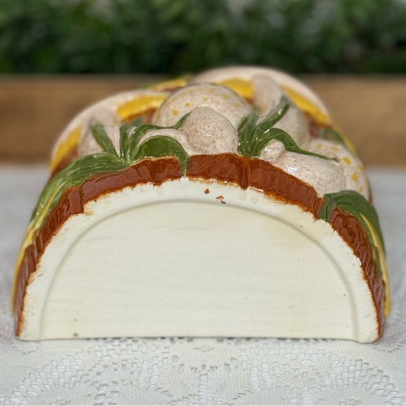 Vintage Ceramic Mushroom Flat Back Planter or Utensils Holder 1978 Arnel's - Picture 5 of 5